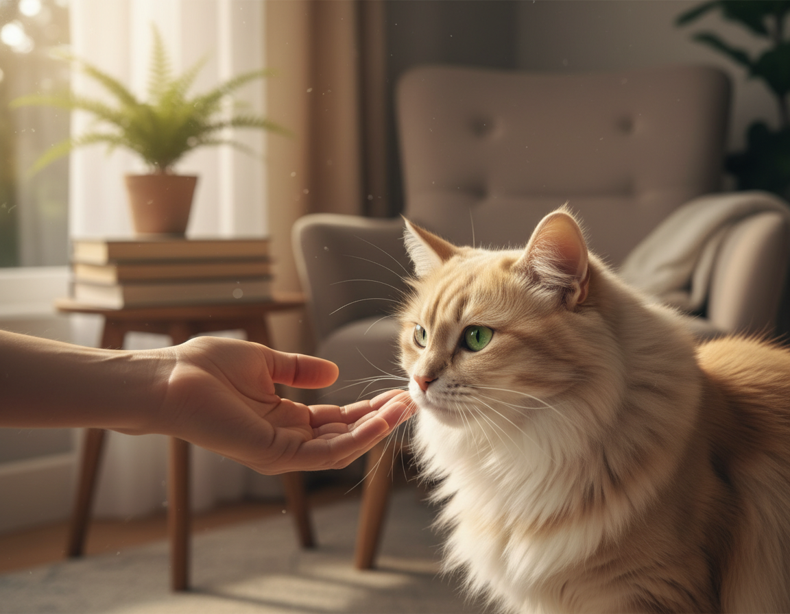 obișnuirea pisicii cu atingerea umană