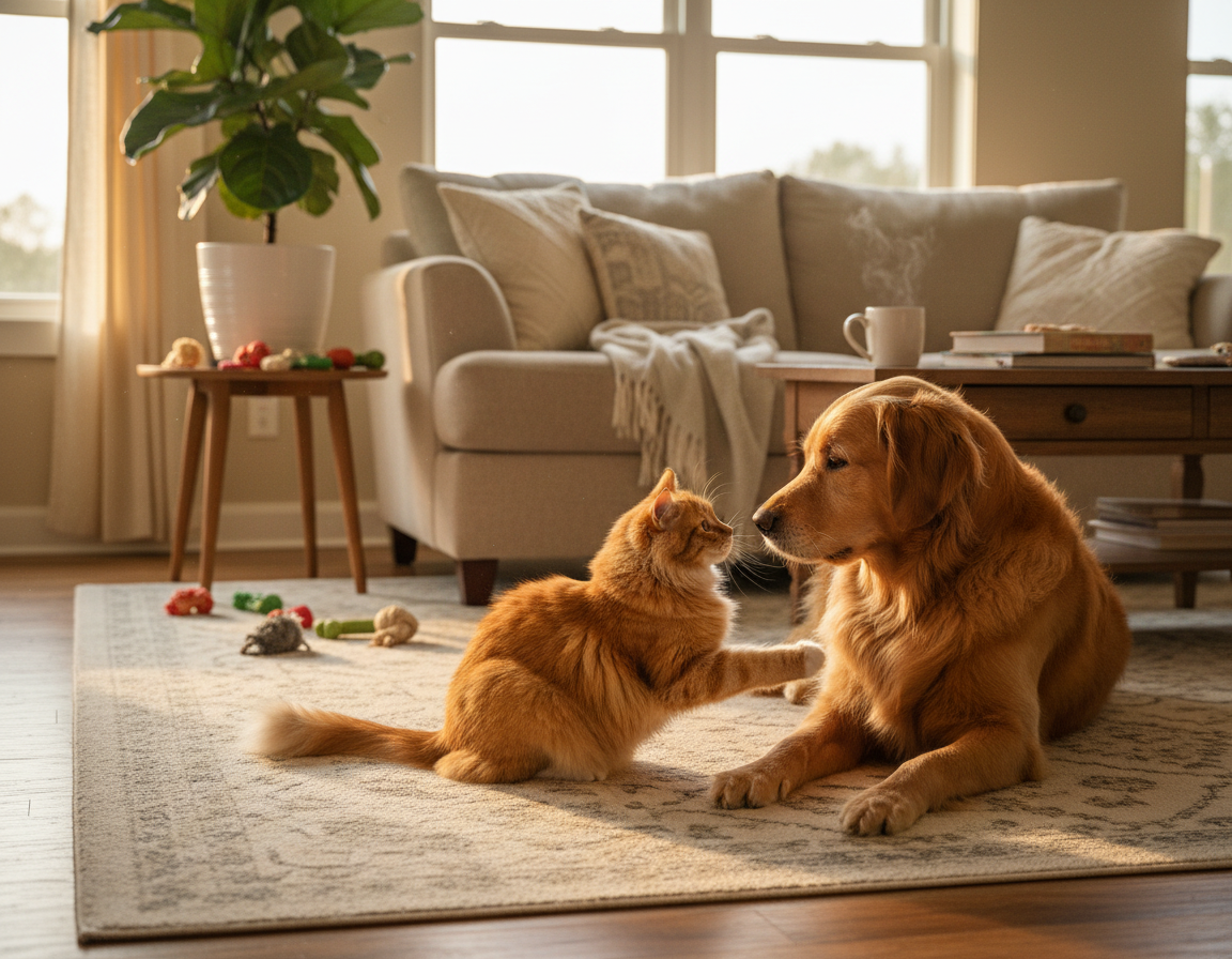 obisnuirea-pisicii-cu-cainele obișnuirea pisicii cu câinele