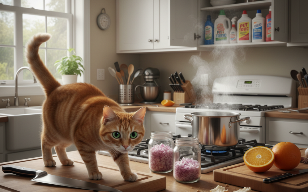 Pericolele din bucătărie pentru pisică – Tot ce trebuie să știi despre asta!