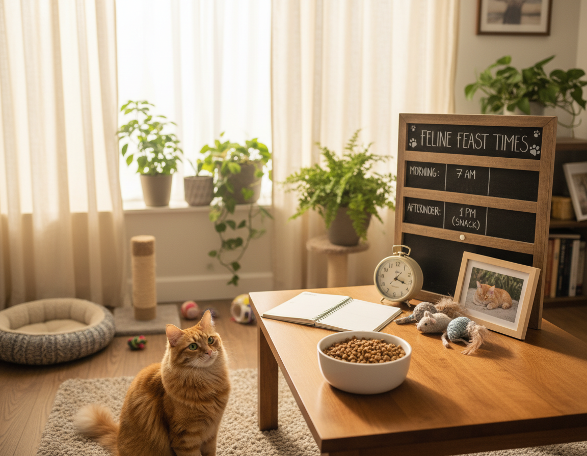 programul zilnic de hrănire al pisicii