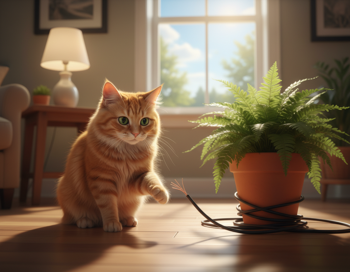 protecția cablurilor electrice împotriva pisicii