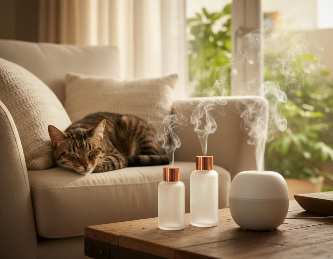 reducerea stresului la pisici cu uleiuri esențiale