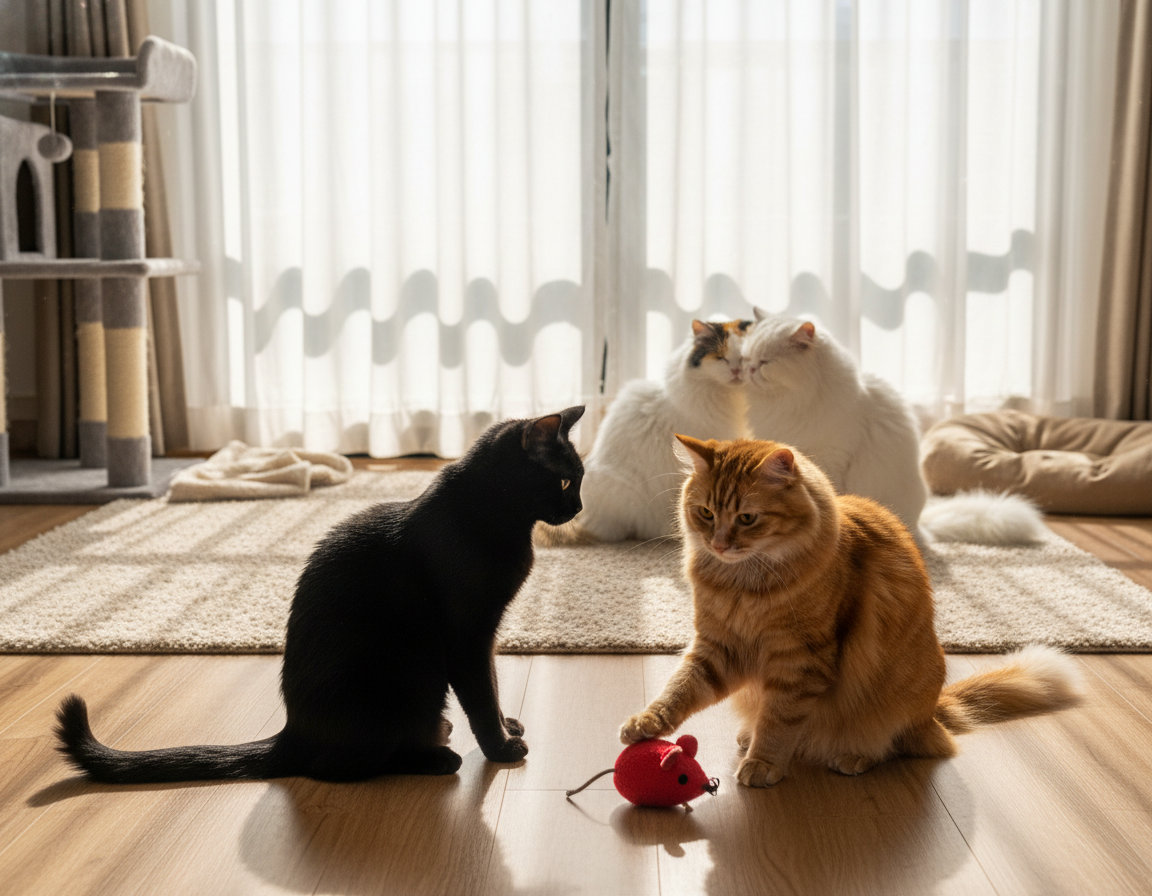 relația pisicii cu alte pisici