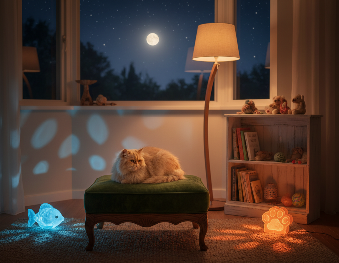surse de lumină nocturnă pentru pisică