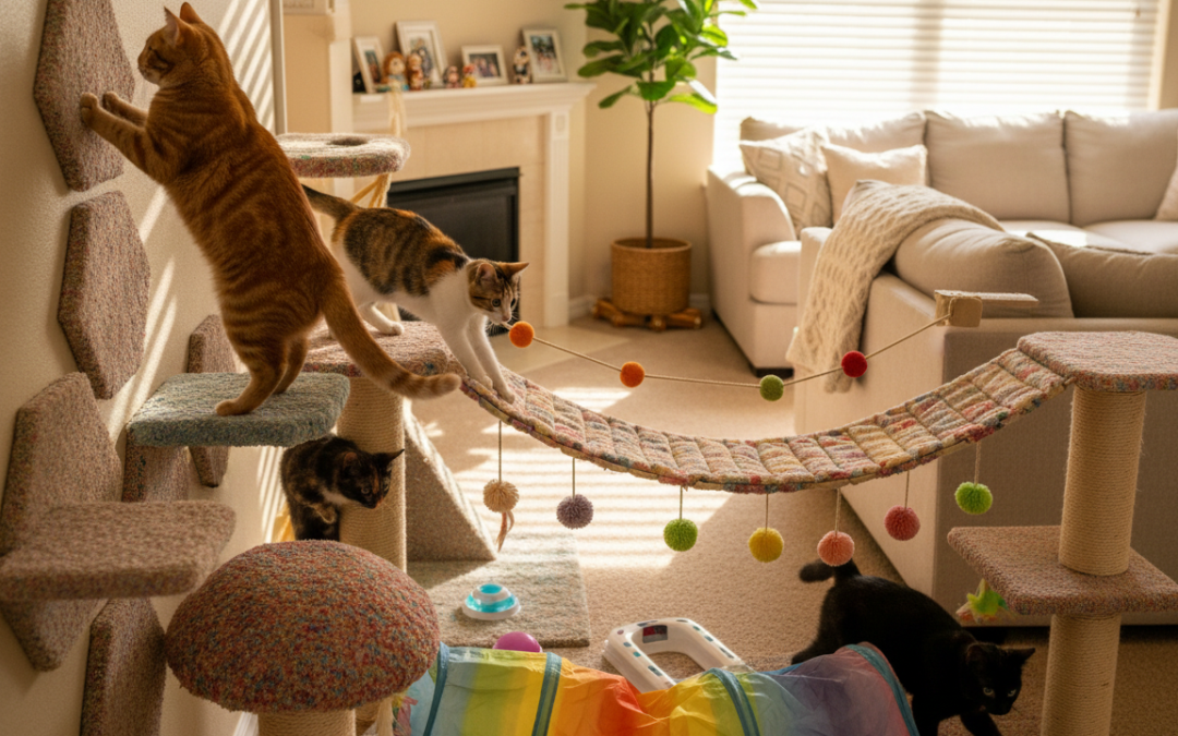 Traseu cu obstacole acasă pentru pisici – Tot ce trebuie să știi despre asta!