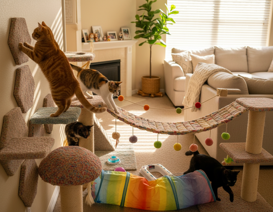 traseu-cu-obstacole-acasa-pentru-pisici traseu cu obstacole acasă pentru pisici