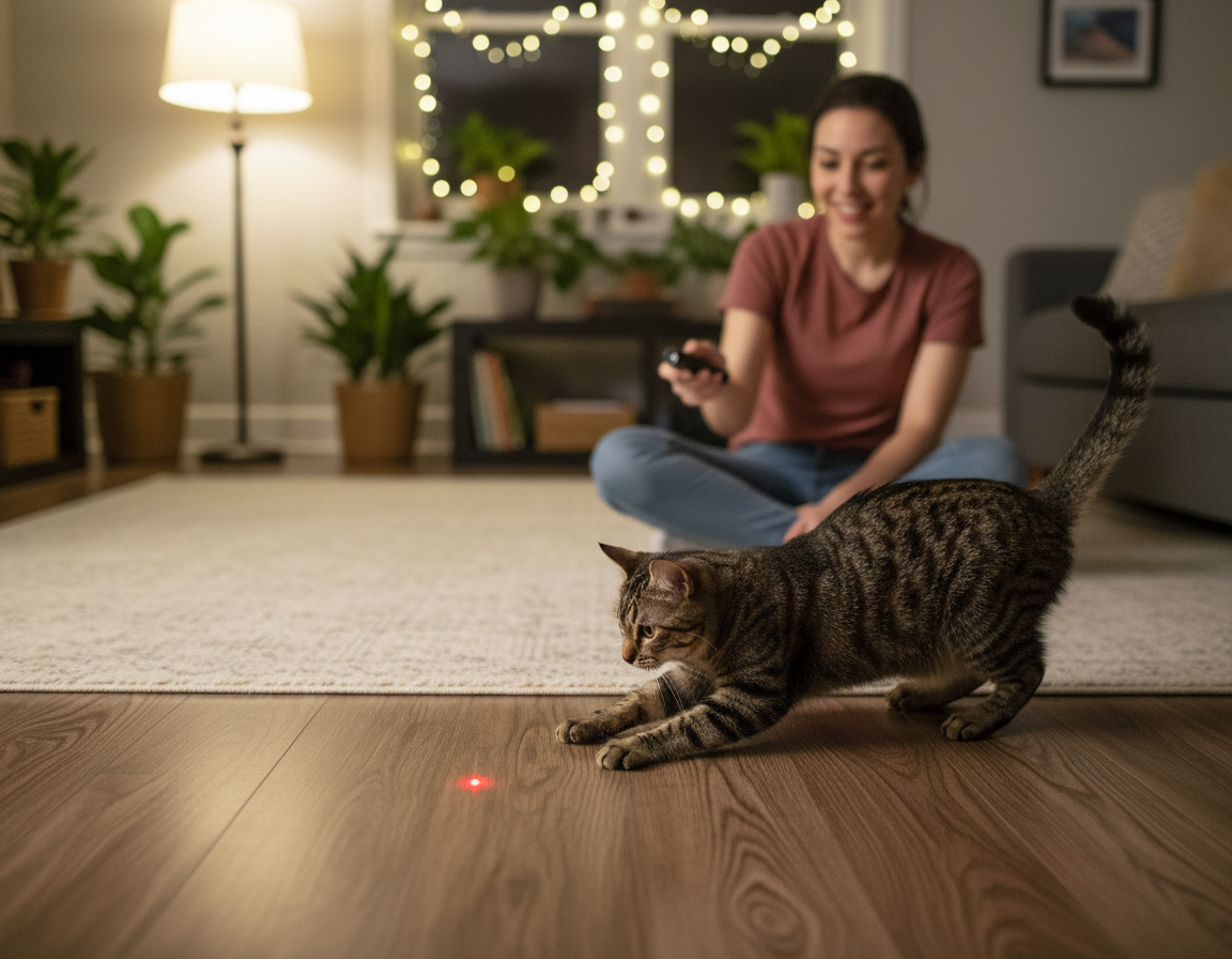 antrenament de mișcare cu laser pentru pisici