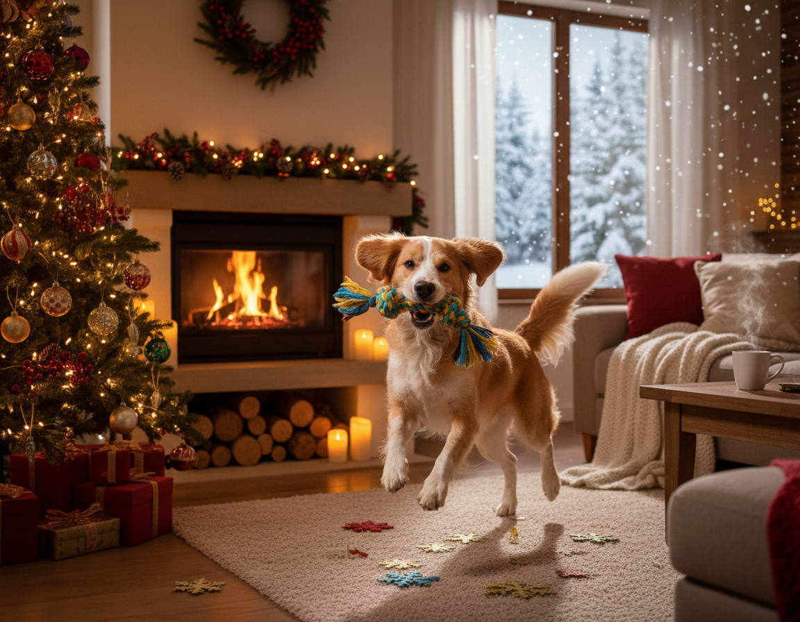 câine iarnă controlul mișcării excesive