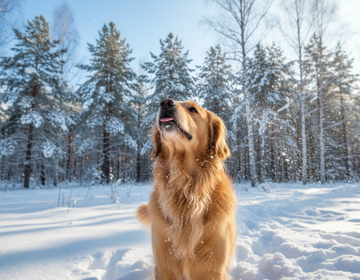 câine iarnă efectul aerului rece asupra respirației