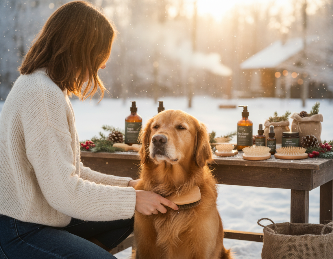 câine iarnă îngrijire naturală a blănii