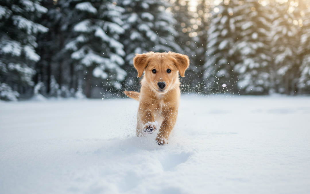 Cum să obișnuiești cățelul cu zăpada?
