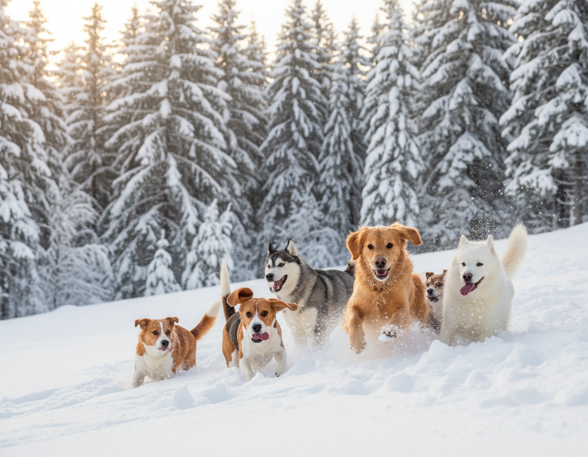 câine iarnă reducerea stresului prin mișcare