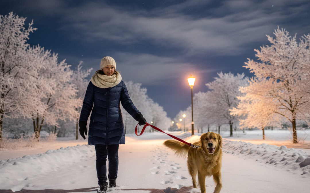 Plimbare cu câinele după lăsarea întunericului? – Cum să rămâneți în siguranță iarna