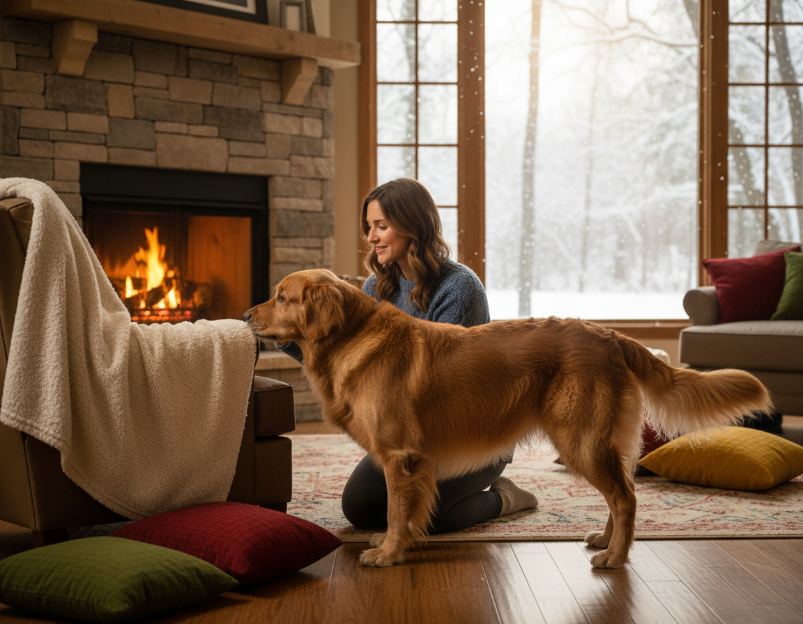 câine iarnă sprijin pentru tranziția exterior-interior