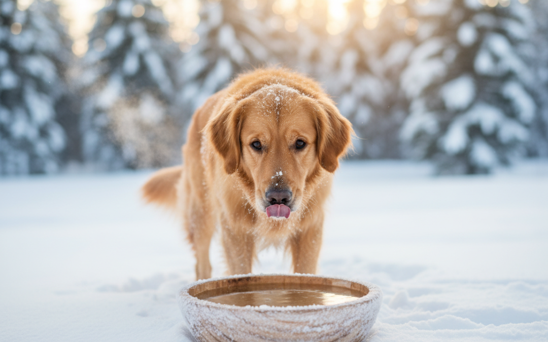 De ce este importantă temperatura potrivită a apei de băut iarna pentru câinele tău?