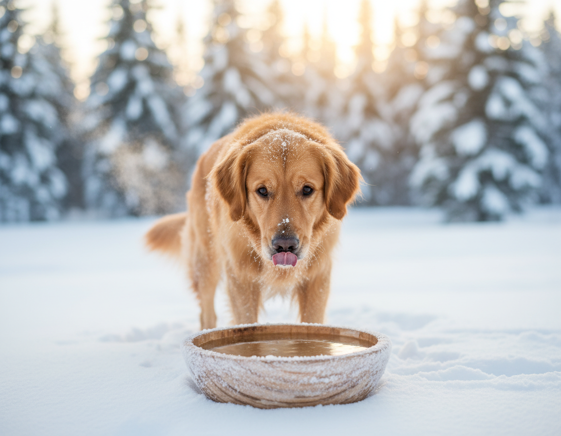 câine iarnă temperatura apei de băut