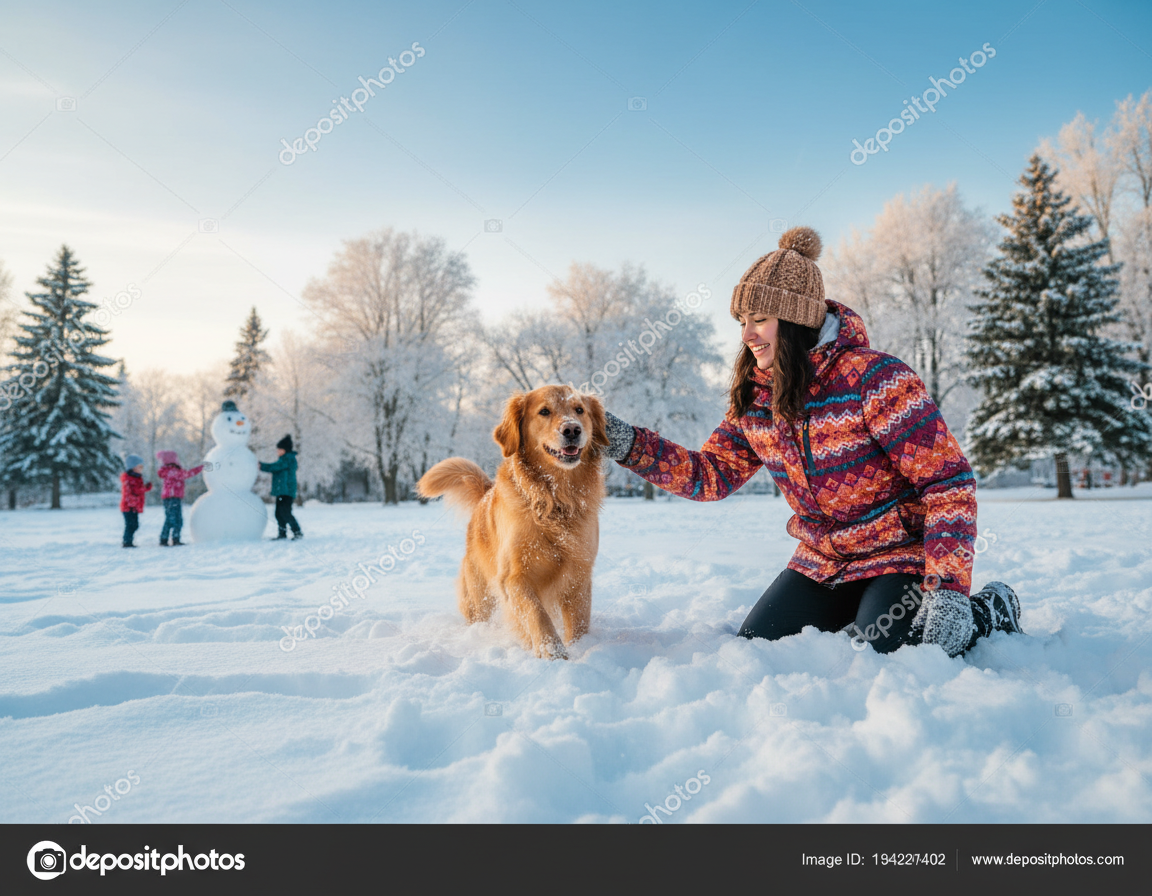 câine iarnă timp petrecut împreună