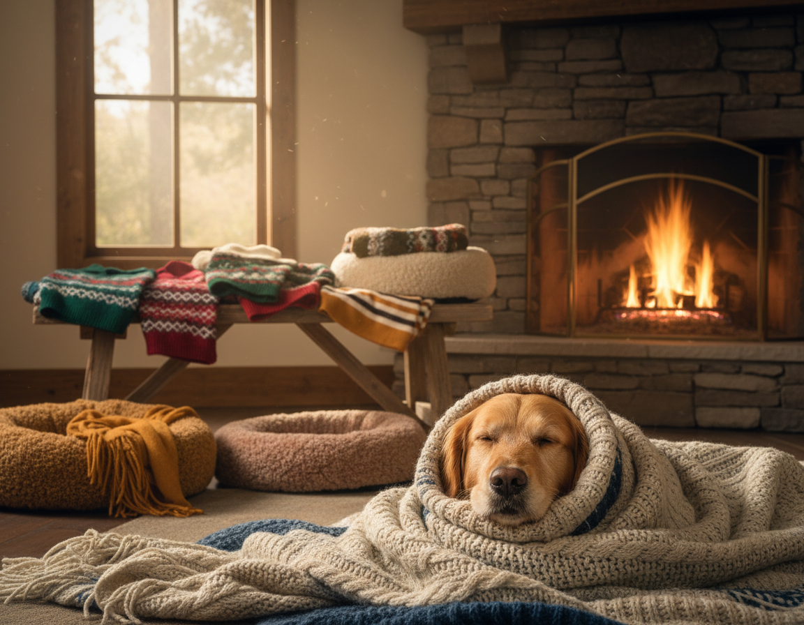 câine iarnă utilizarea textilelor călduroase