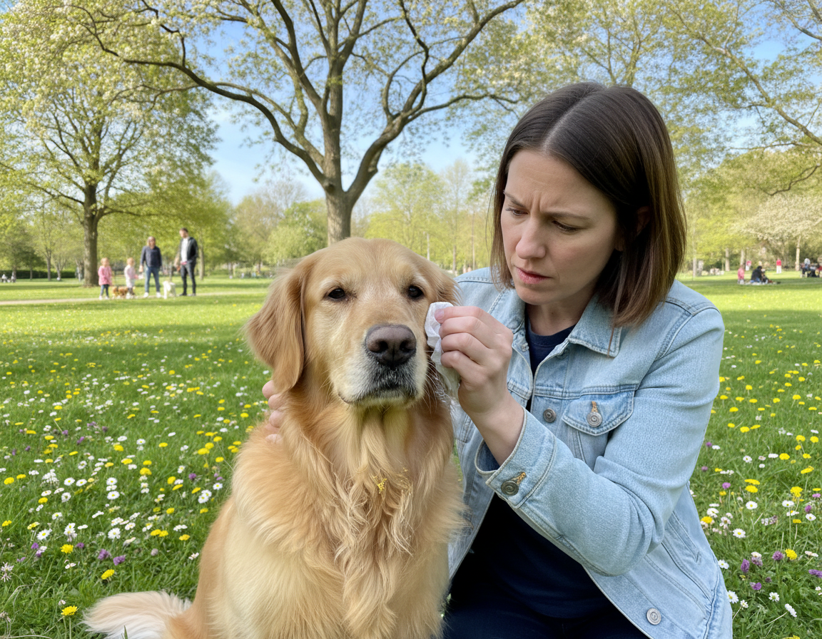 câine primăvară alergie la polen