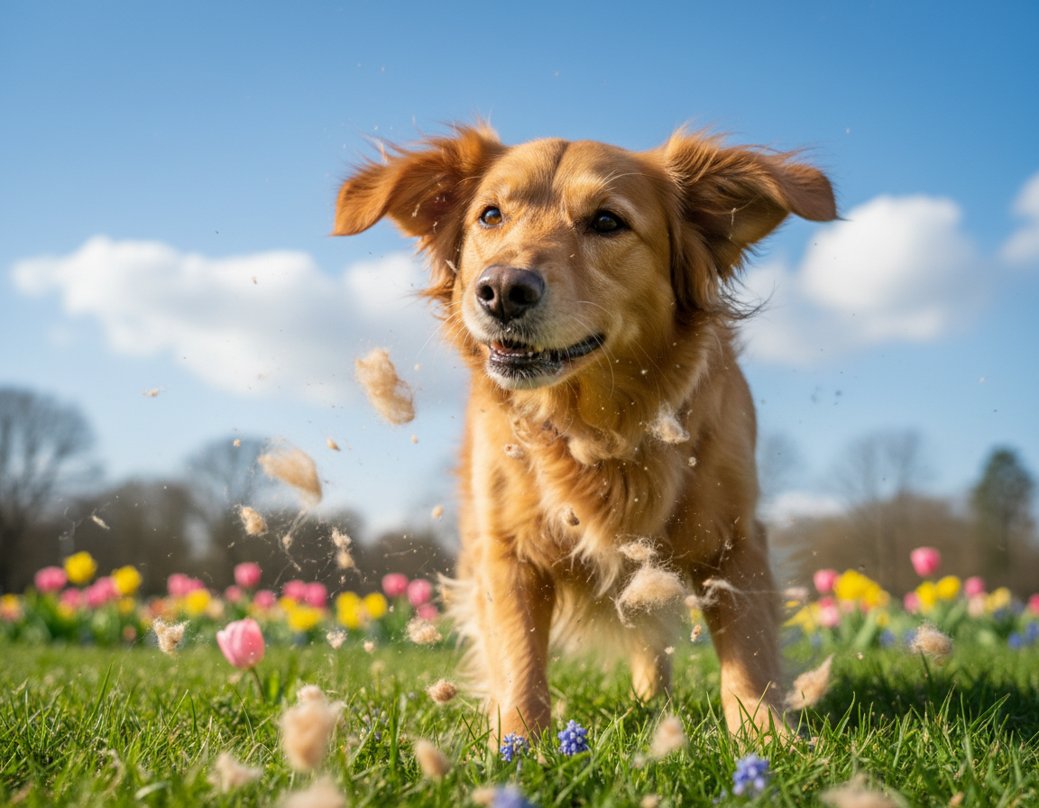 caine-primavara-caderea-blanii câine primăvară căderea blănii