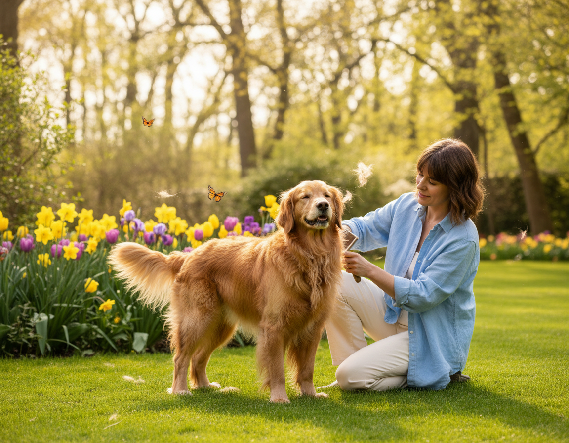 câine primăvară curățare blană