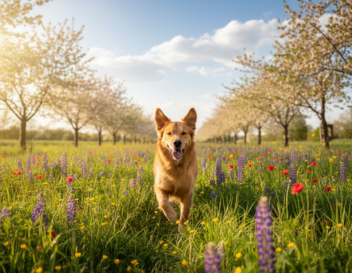 caine-primavara-inceput-combatere-purici câine primăvară început combatere purici