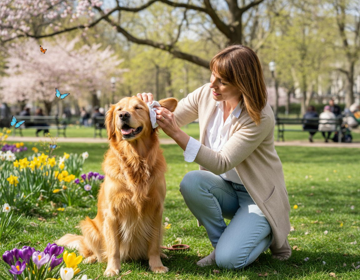 câine primăvară îngrijire ochi și urechi
