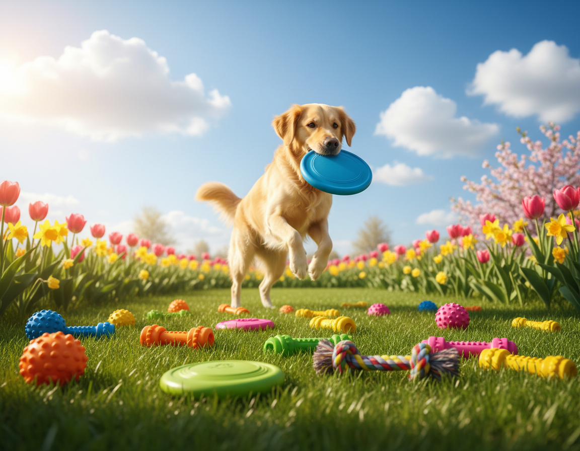 câine primăvară joacă în aer liber