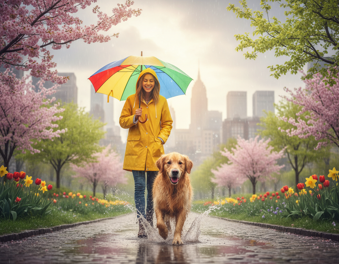 Plimbare cu câinele în ploaia de primăvară – ce este necesar?