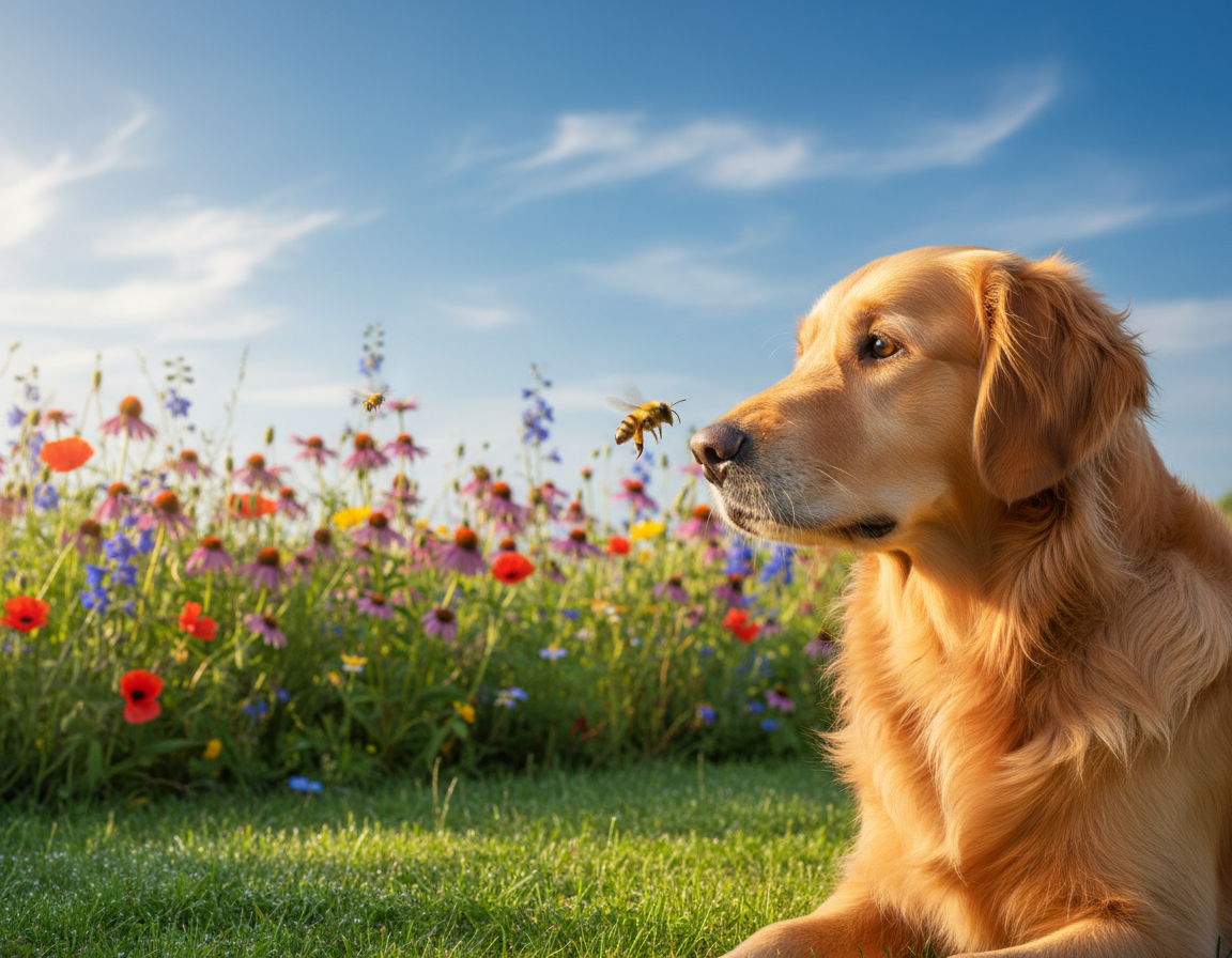 câine primăvară prevenire înțepături de albine