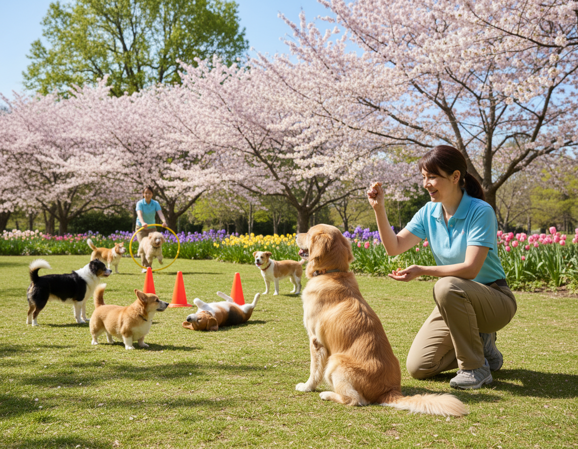 câine primăvară sezon de antrenament