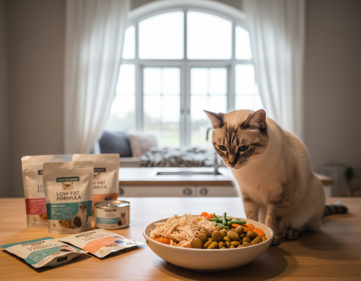 dietă cu conținut scăzut de grăsimi pentru pisici