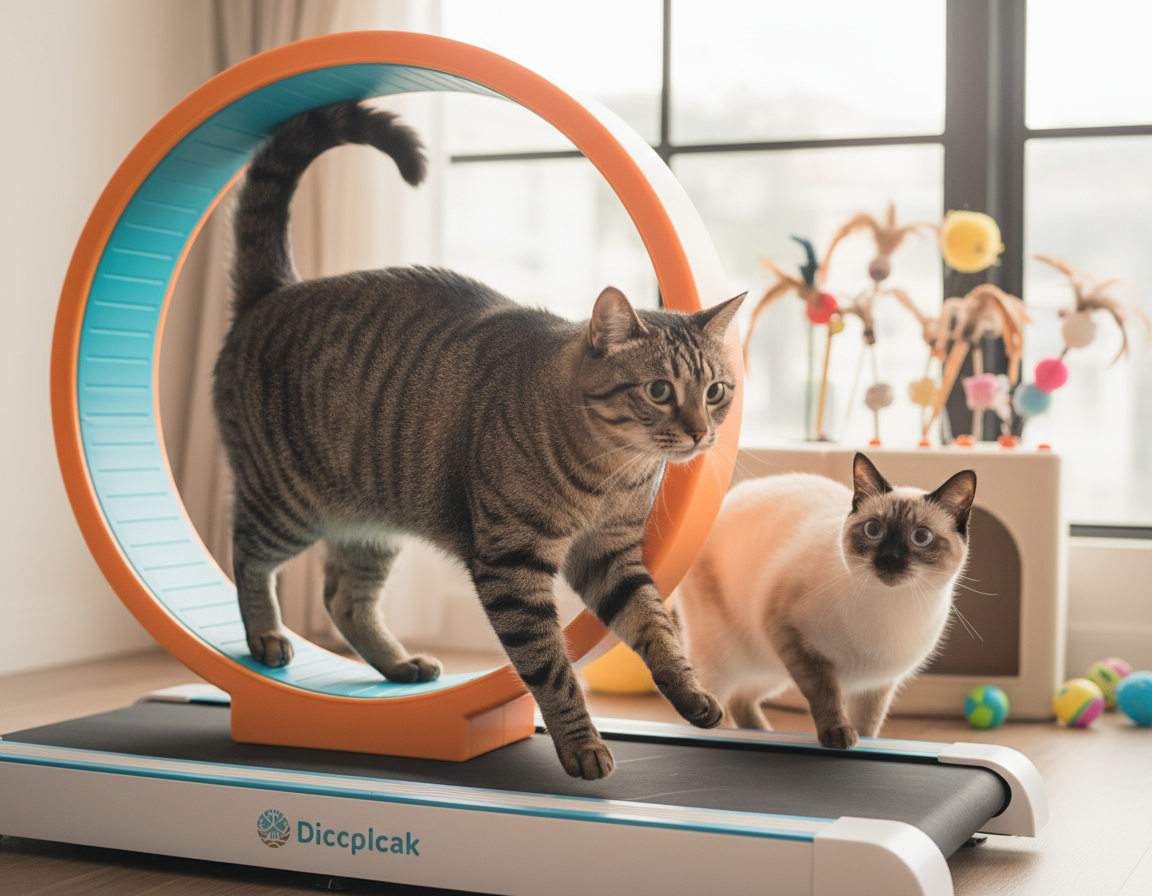 folosirea benzii de alergare de către pisici