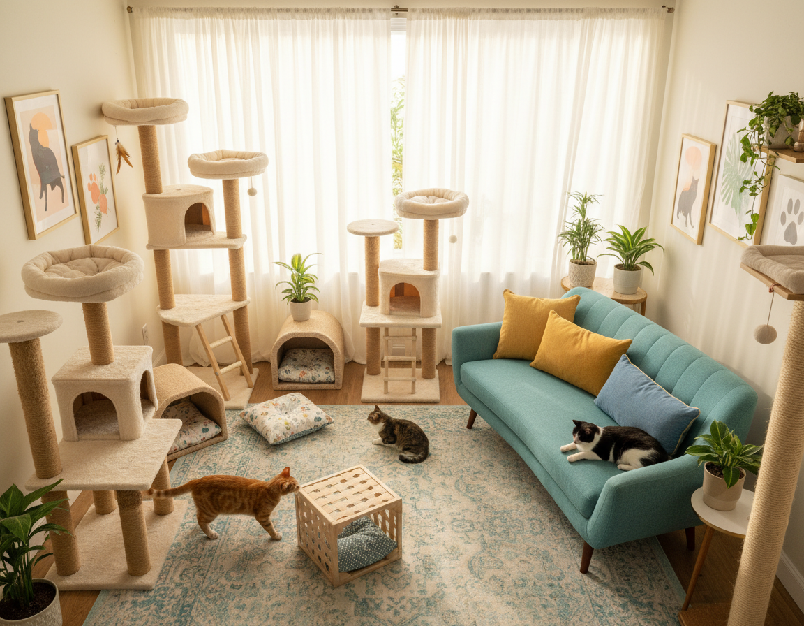 idei de amenajare a locuinței pentru pisici