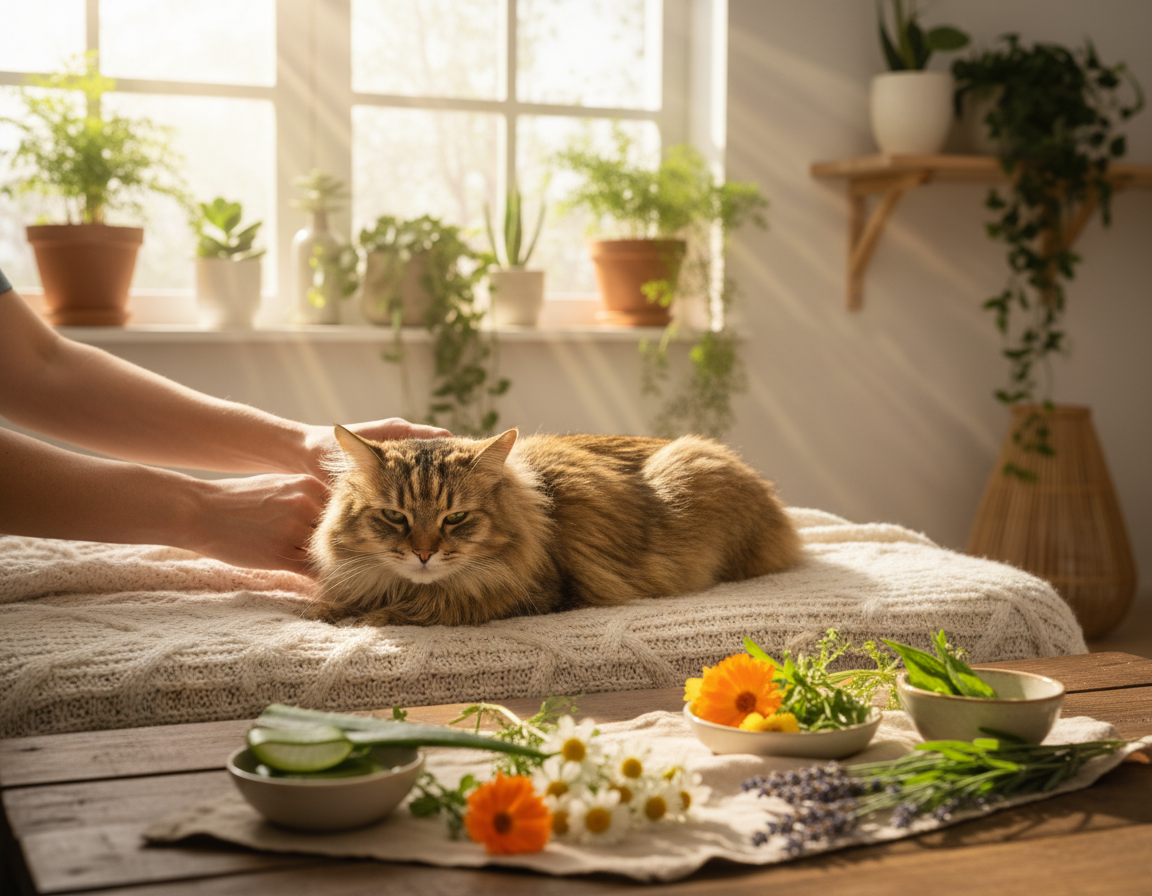 îngrijirea pielii pisicii cu plante medicinale