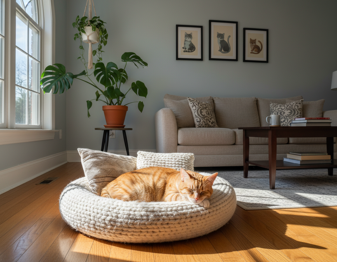 plasarea culcușului pentru pisică