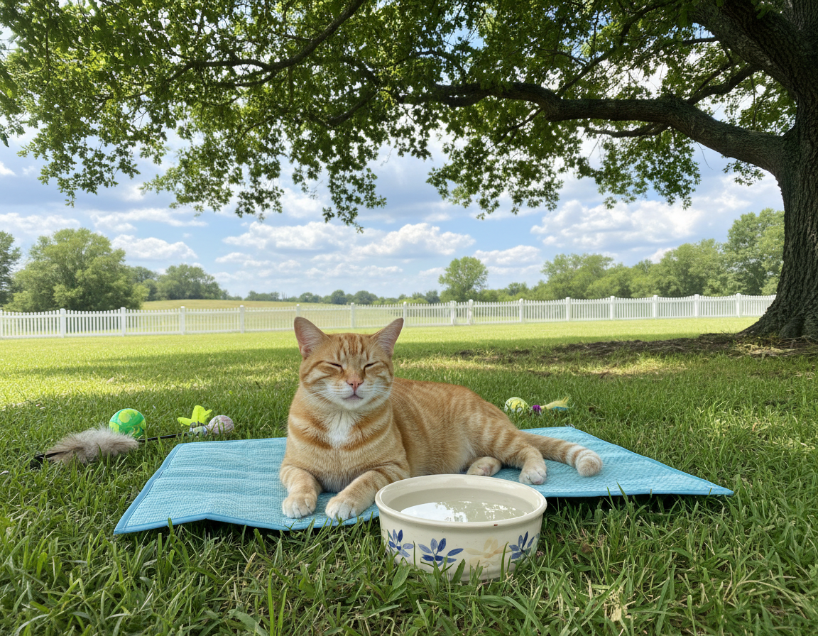 protecția pisicii împotriva căldurii afară