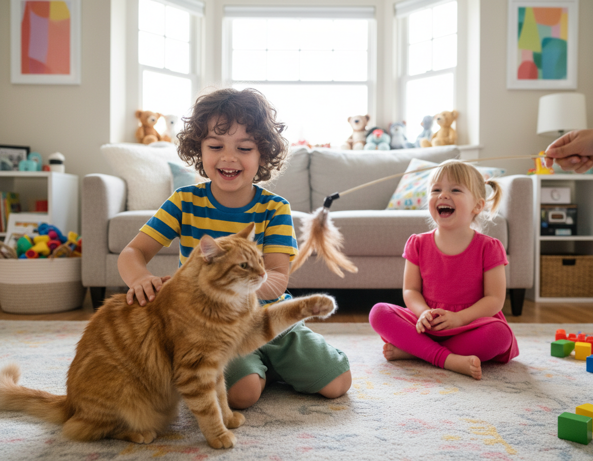 relația pisicii cu copiii