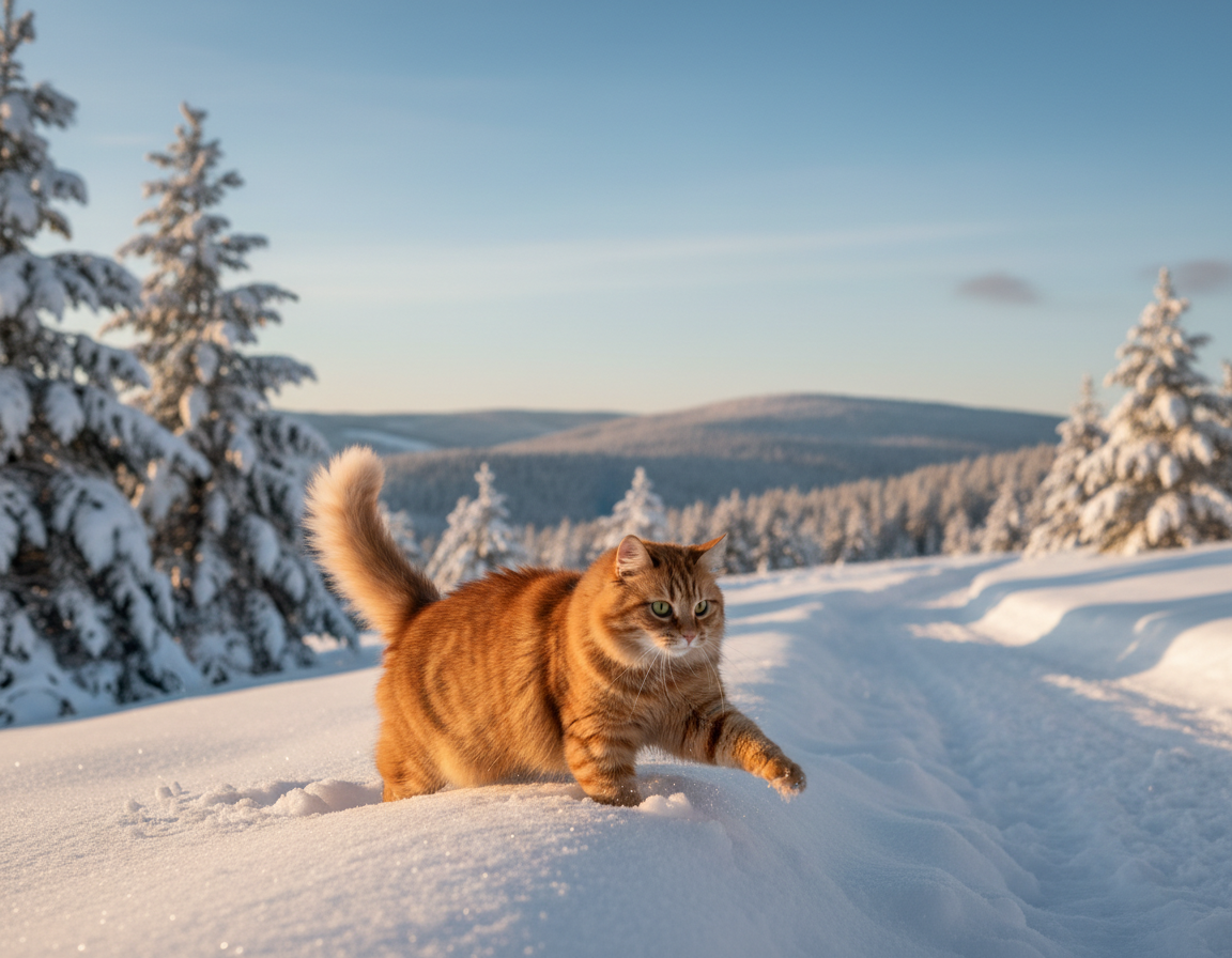 stilul de viață al pisicii afară iarna