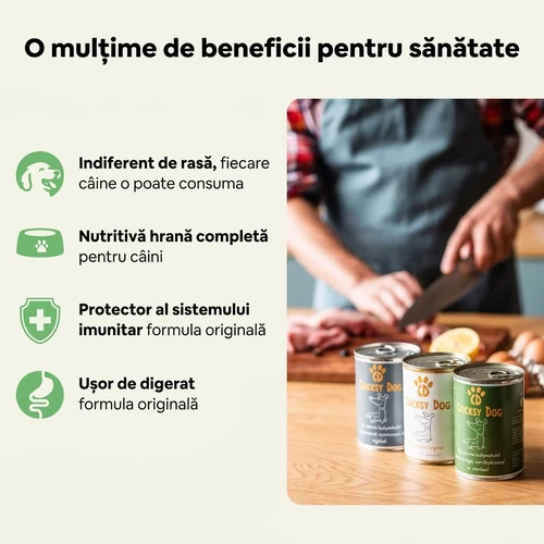Hrană umedă Ely cu porc și somn pentru câini – 415 g 3 Hrană umedă Ely cu porc și somn pentru câini – 415 g - imagine 3